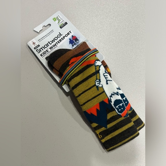 Smartwool Kids' Medium Wintersport Full Cushion Yeti Pattern Over Calf Socks NWT - Picture 1 of 7